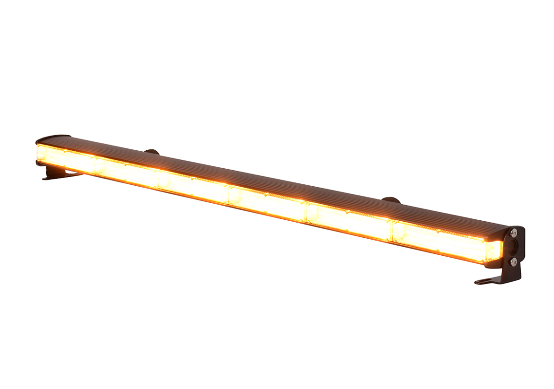 Warnleiste „Warning“ mit 6 Leuchten à 9 zweifarbigen LEDs (orange/blau), 810 mm, 12/24 V